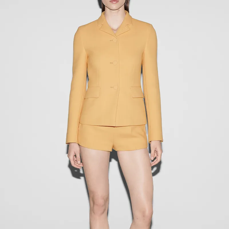 GUCCI Light Wool Crepe Jacket 'Granny Cream'-1