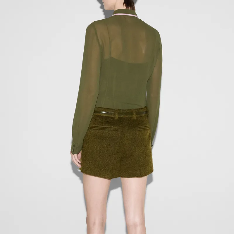 GUCCI Shirt Women's Olive Green-3