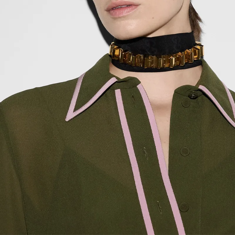 GUCCI Shirt Women's Olive Green-5