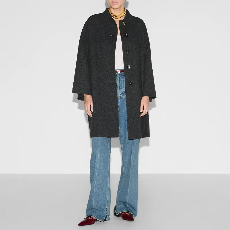 GUCCI Drop Shoulder Single Breasted Coat-1