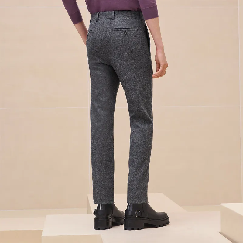 HERMES Suit Trousers Men Gray-2