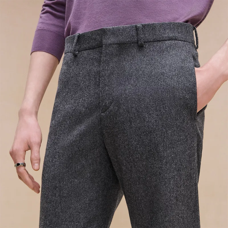 HERMES Suit Trousers Men Gray-4