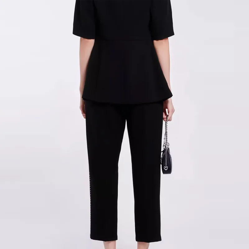 BESIONIA SS22 Casual Pants Korean Style Women's Black-3