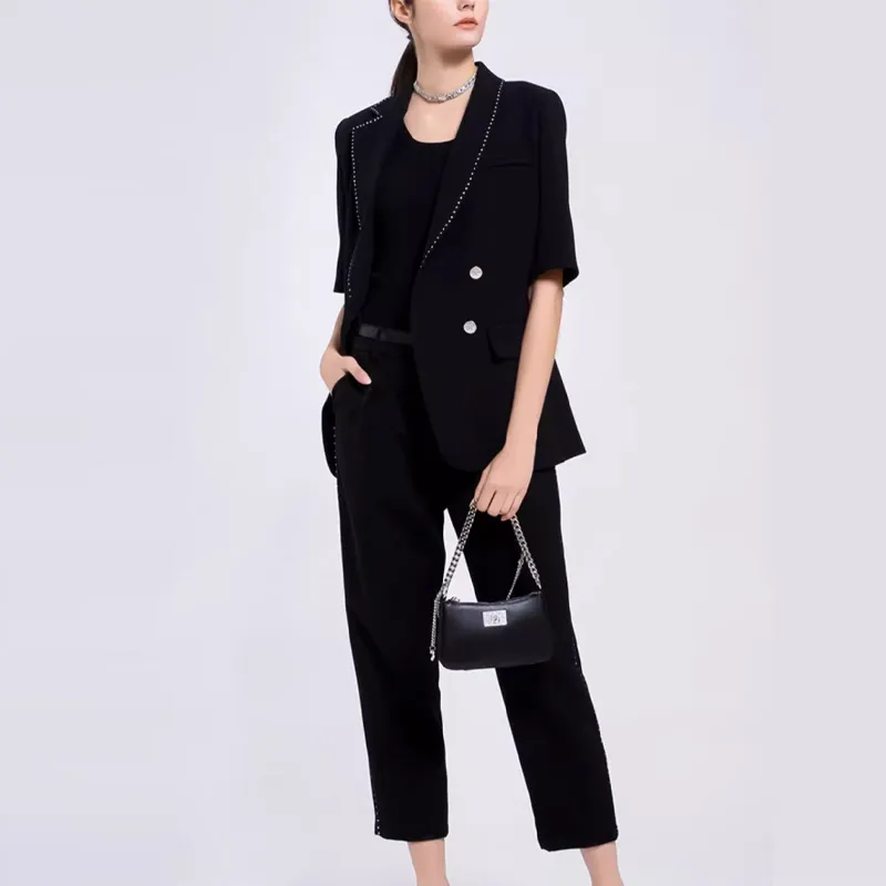 BESIONIA SS22 Casual Pants Korean Style Women's Black-2