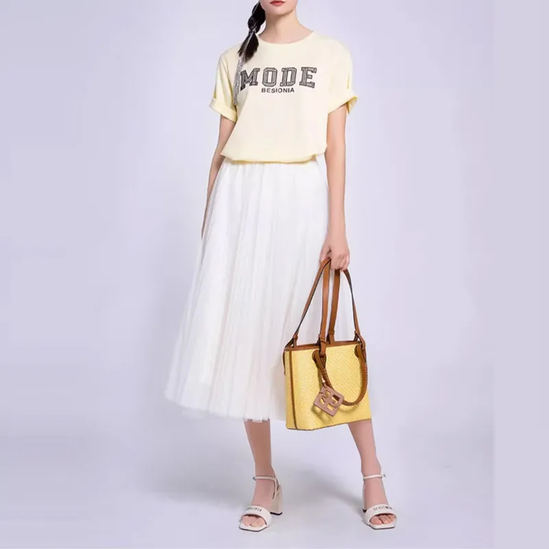 BESIONIA T Shirt Women's Yellow-1