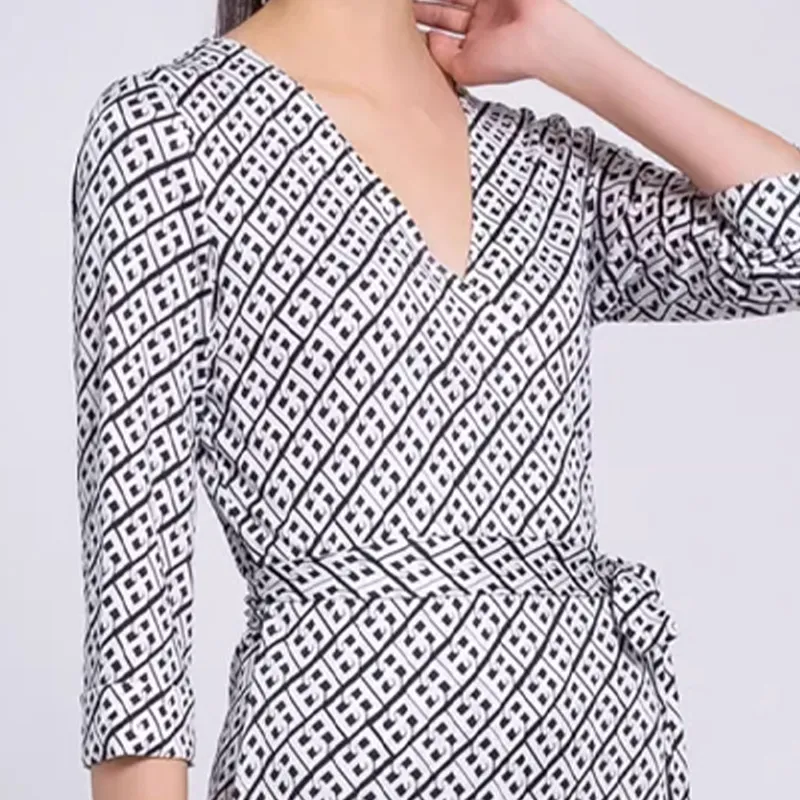 BESIONIA SS22 Long-Sleeved Dresses Women's Black Plaid Pattern-5