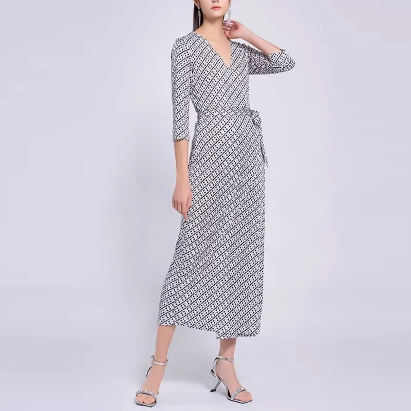 BESIONIA SS22 Long-Sleeved Dresses Women's Black Plaid Pattern-1
