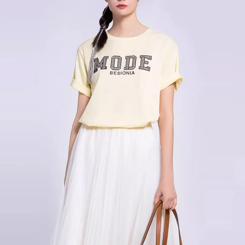 BESIONIA T Shirt Women's Yellow-4