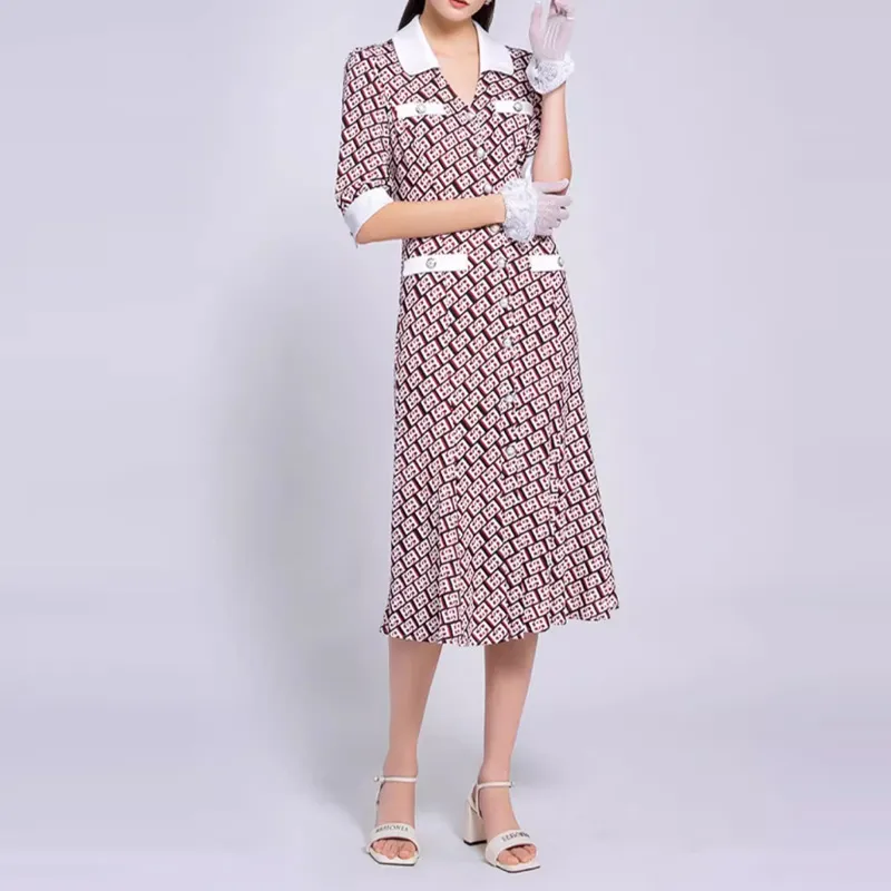 BESIONIA SS22 Long Sleeved Dress Women's Red Plaid-1