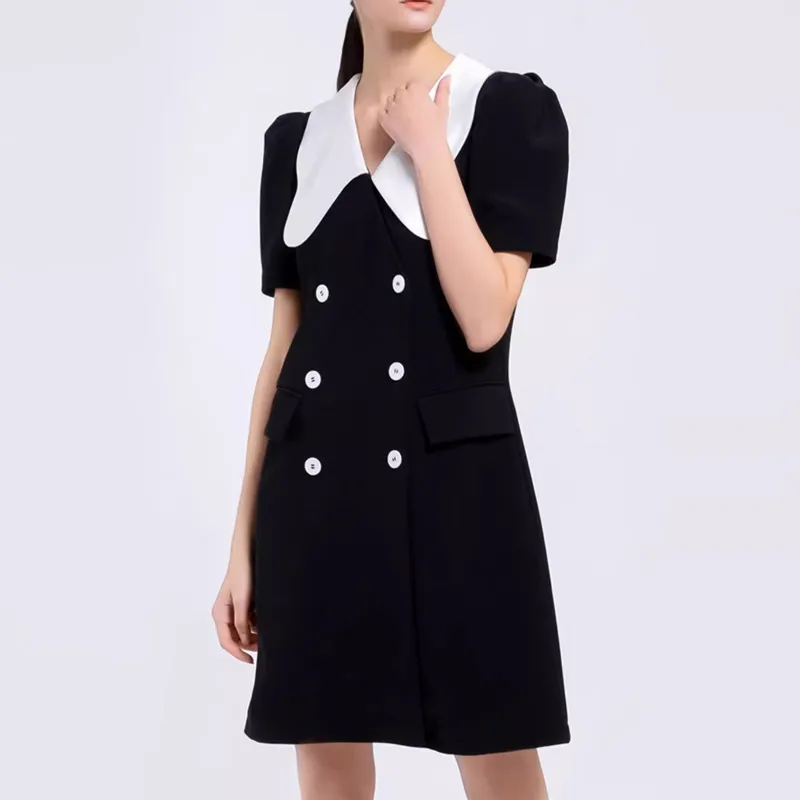 BESIONIA SS22 Short Sleeved Dress Women's Black-4