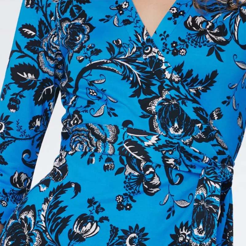 DVF Diane Von Furstenberg FW24 Long-Sleeved Dresses Women's Blue Grapevine-3