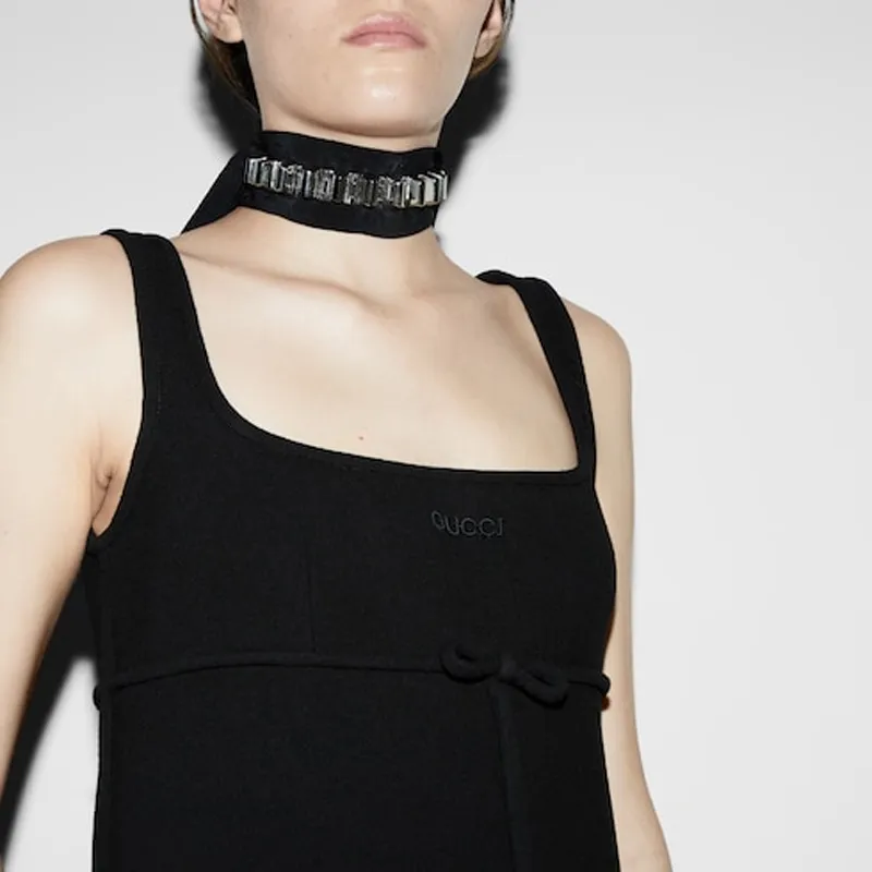 GUCCI FW24 Sleeveless Dress Women's Black-4