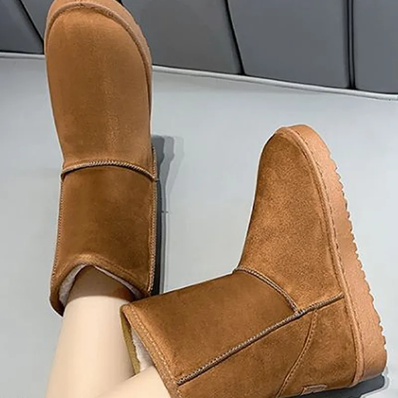 Warrior Warm Wear Resistant Height Increasing Crew Snow Boots Women's Khaki-15