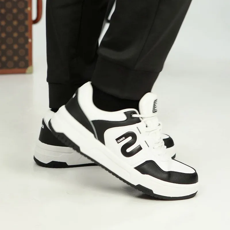 SAIQI Low Top Skateboard Shoes Men's Panda Black-8
