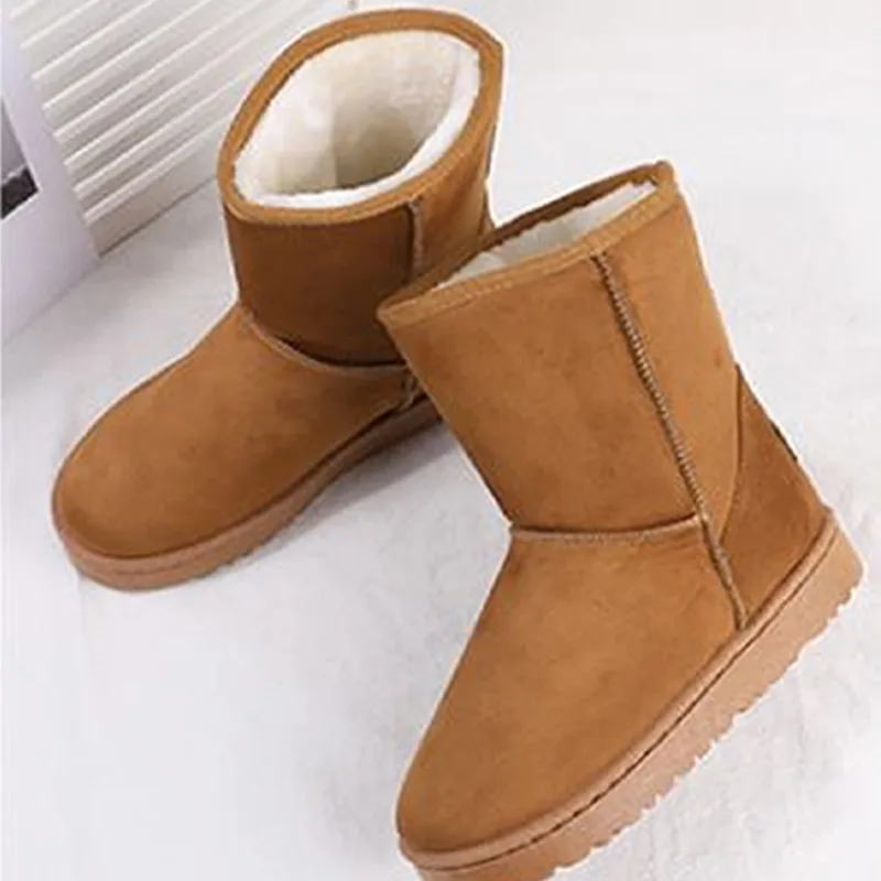 Warrior Warm Wear Resistant Height Increasing Crew Snow Boots Women's Khaki-17