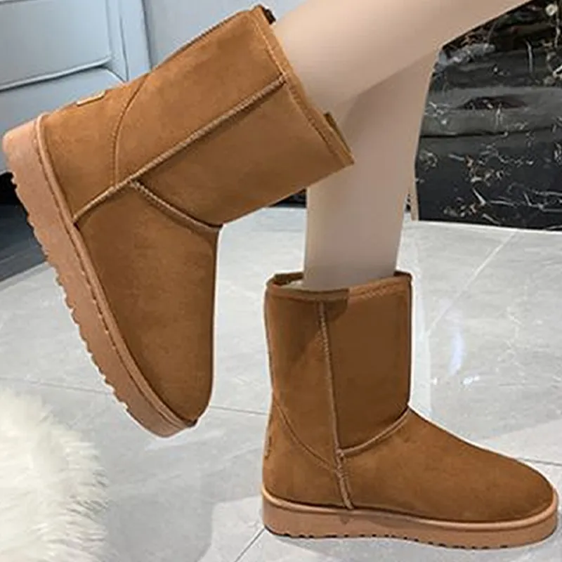 Warrior Warm Wear Resistant Height Increasing Crew Snow Boots Women's Khaki-16