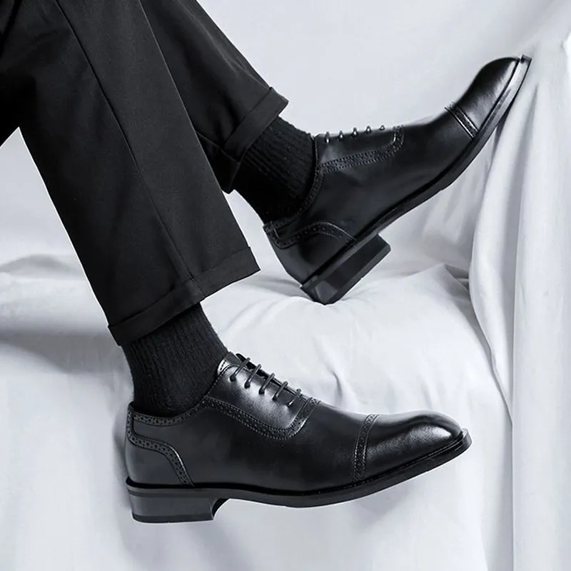 GZZ Dress Shoes Men Low Top Black/Brown-10