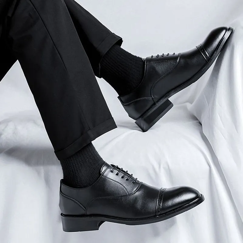 GZZ Dress Shoes Men Low Top Black/Brown-10