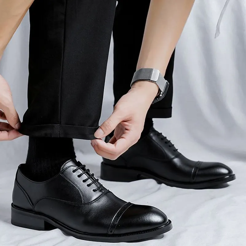 GZZ Dress Shoes Men Low Top Black/Brown-9