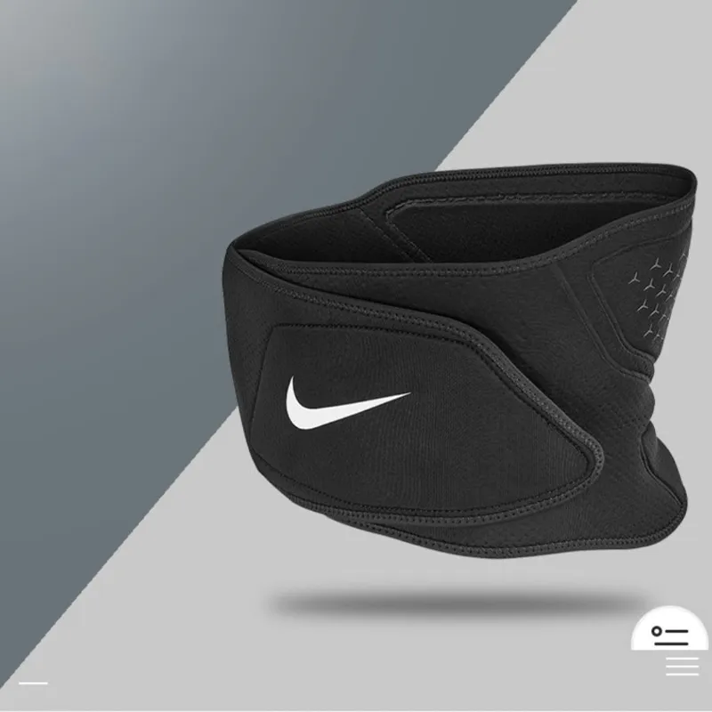 Nike Back Support Braces Breathable Protective Compression Warm Black Polyester Nylon Men's-2