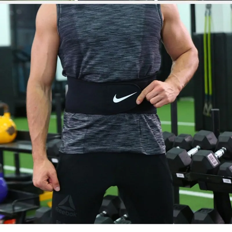 Nike Back Support Braces Breathable Protective Compression Warm Black Polyester Nylon Men's-3
