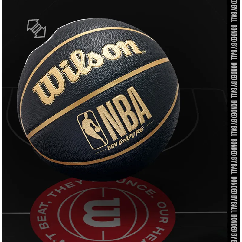 Wilson NBA PU Basketball Black Gold Size 7 Ball Training Unisex-10