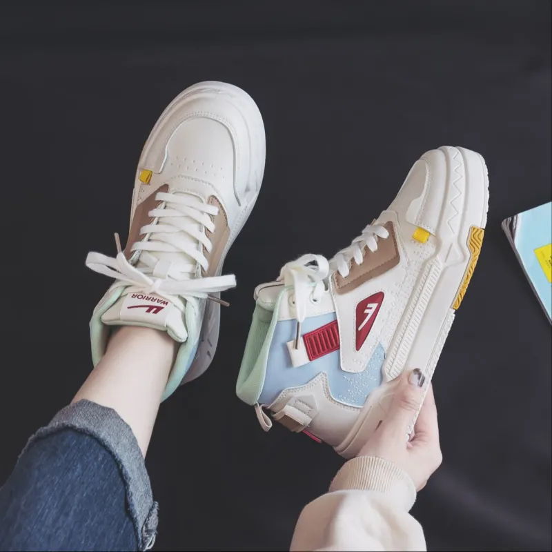 Warrior High Top Skateboard Shoes Women's Beige Moon-8