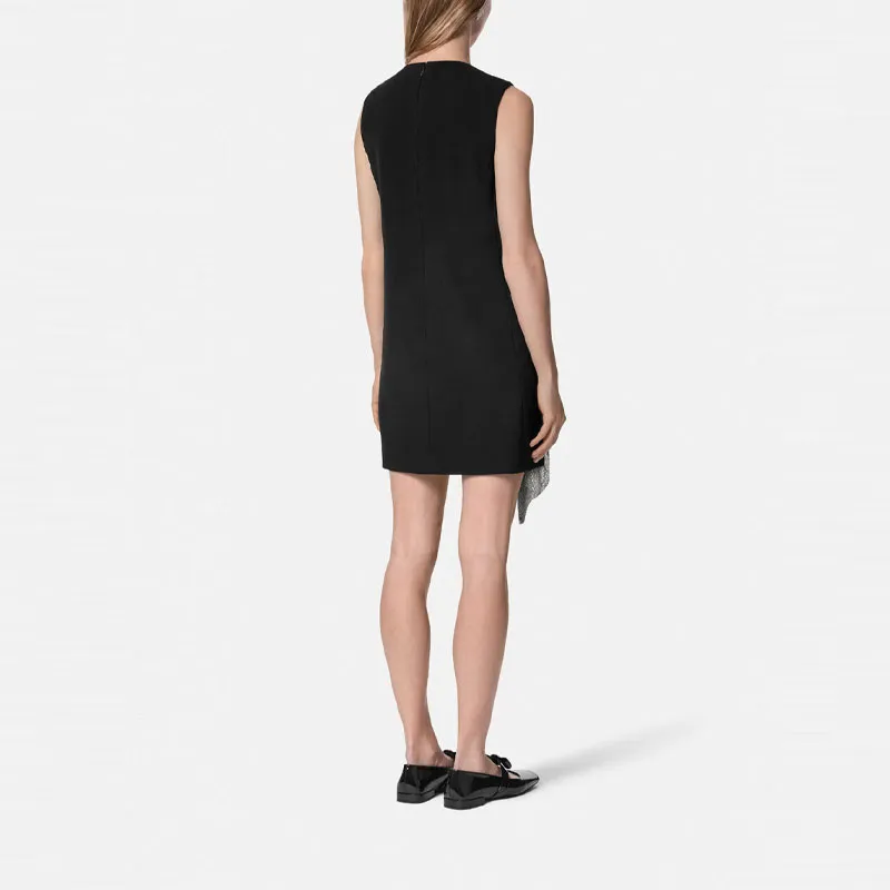 VERSACE Mesh Insert Shift Sleeveless Mini Dress-2