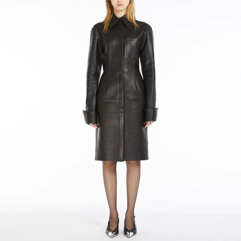 SportMax Oidio Leather Coat-1