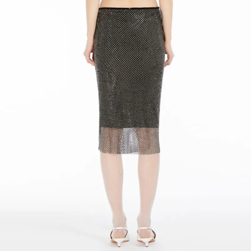 SportMax Zinnia Rhinestone Embellished Midi Skirt-2