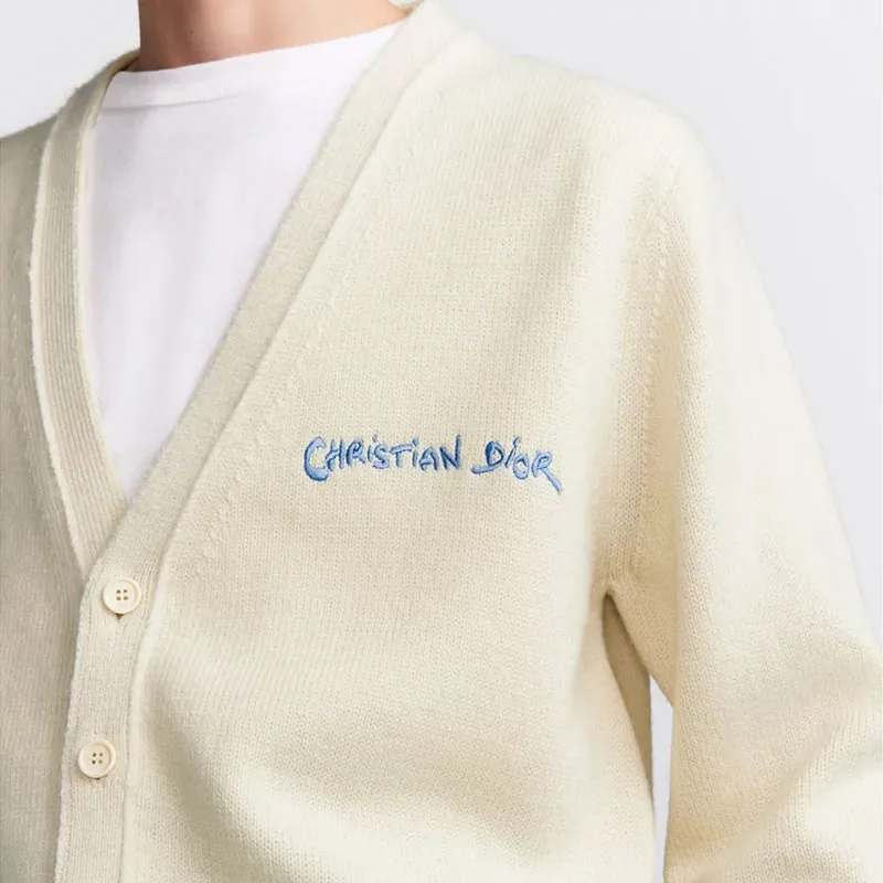 DIOR Logo Embroidered Button Up Cardigan-4
