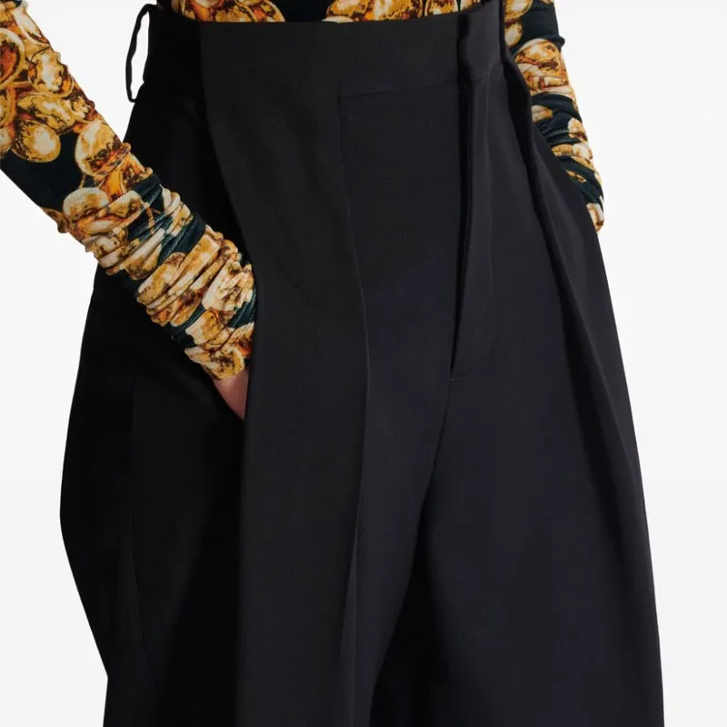 BALMAIN Pleated Grain De Poudre Trousers-1