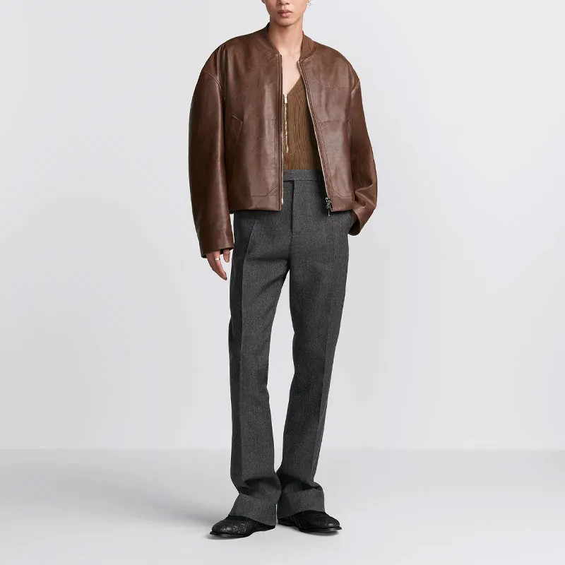 DIOR FW24 Leather Jacket Men's Brown-2