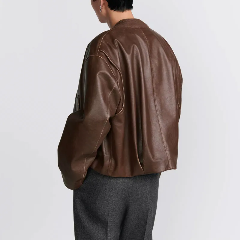DIOR FW24 Leather Jacket Men's Brown-3