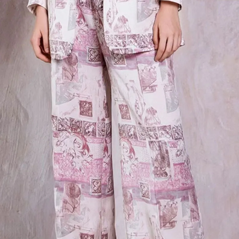 BESIONIA SS2023 Casual Pants Women's Pink Floral-4