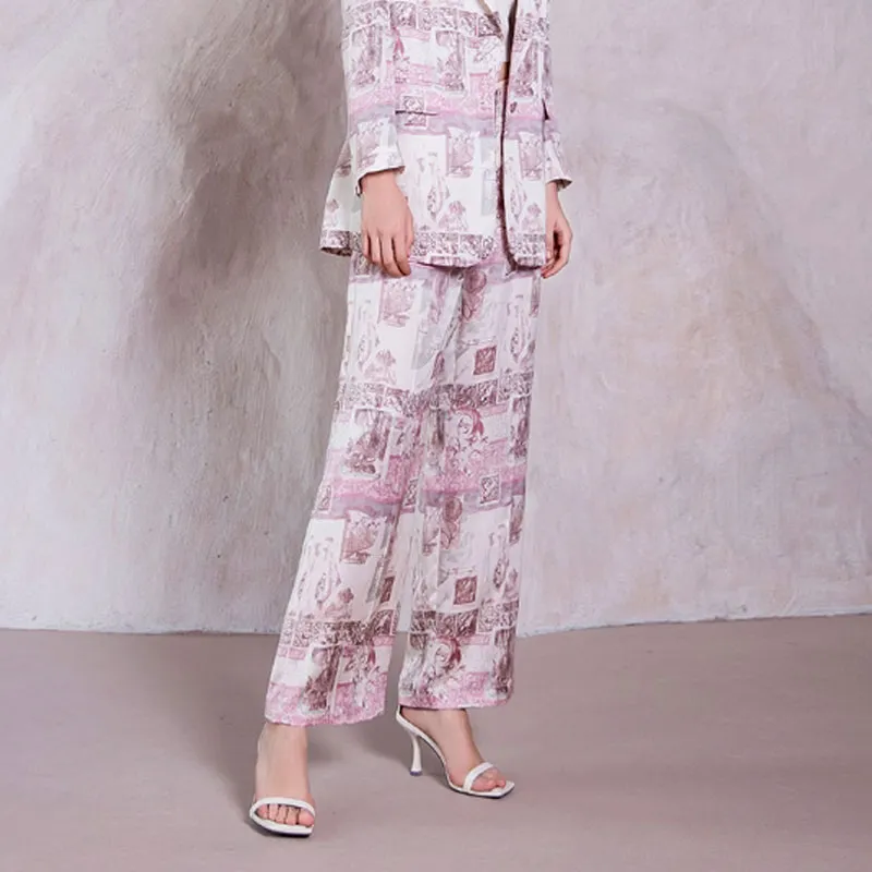 BESIONIA SS2023 Casual Pants Women's Pink Floral-3