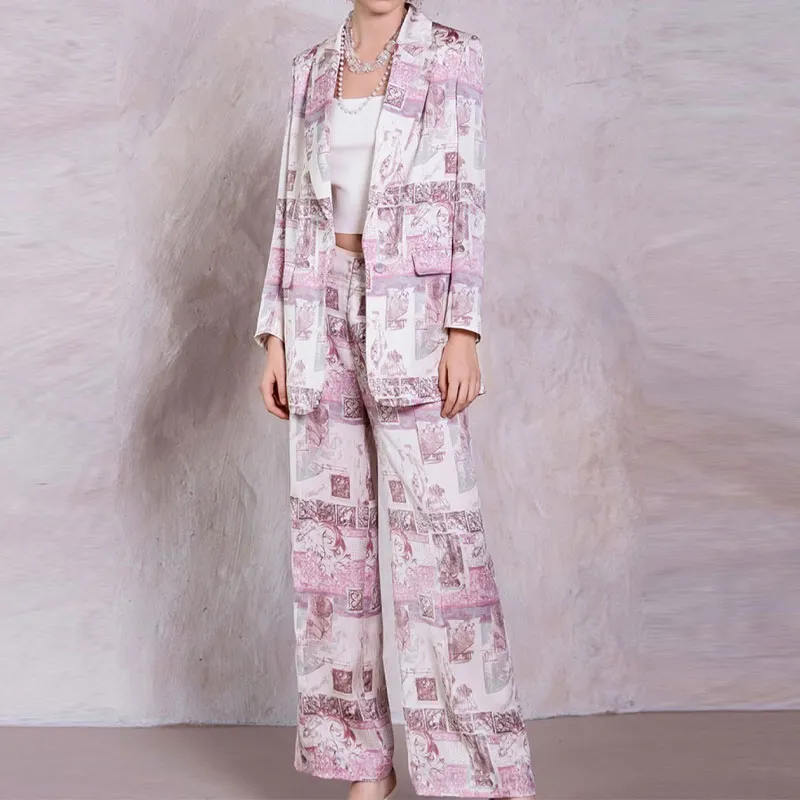 BESIONIA SS2023 Casual Pants Women's Pink Floral-1