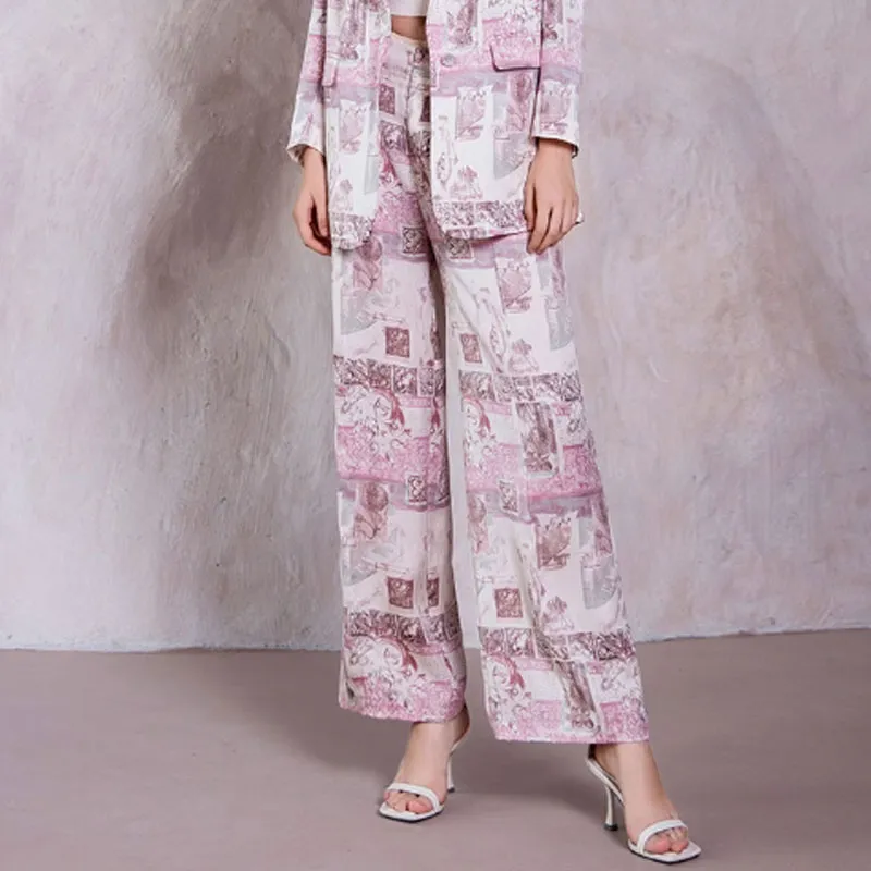 BESIONIA SS2023 Casual Pants Women's Pink Floral-2