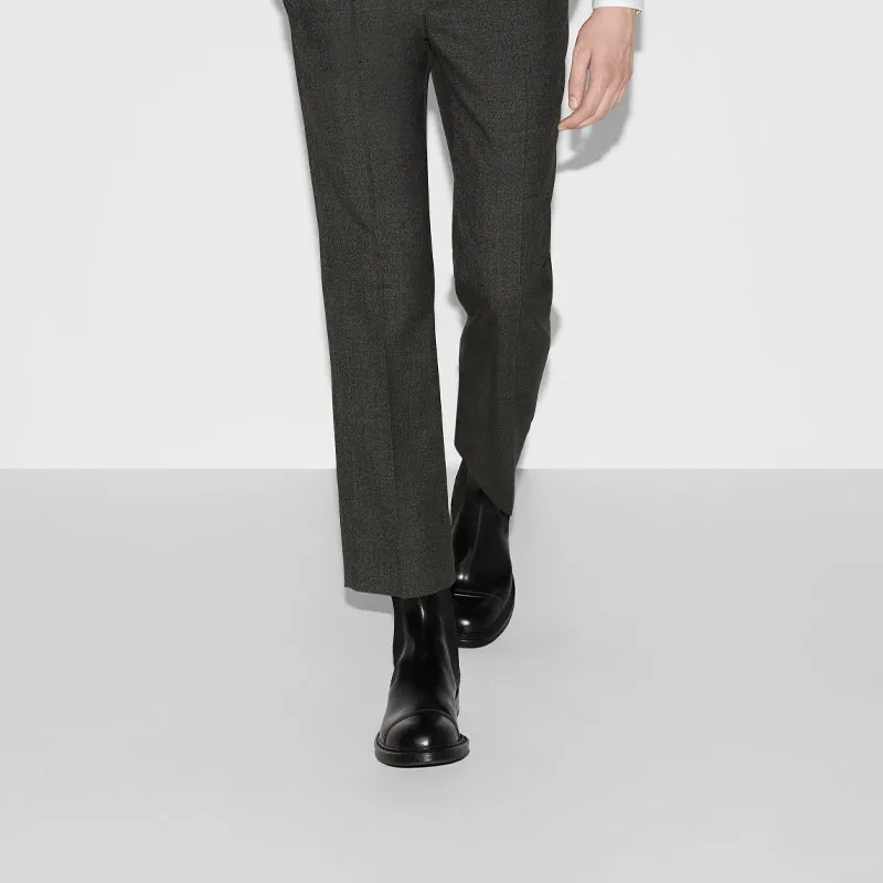 GUCCI FW24 Casual Pants Men's Black White-5