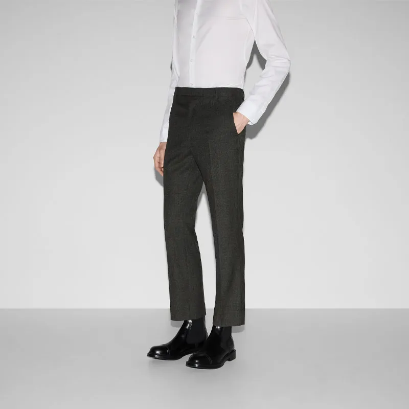 GUCCI FW24 Casual Pants Men's Black White-3