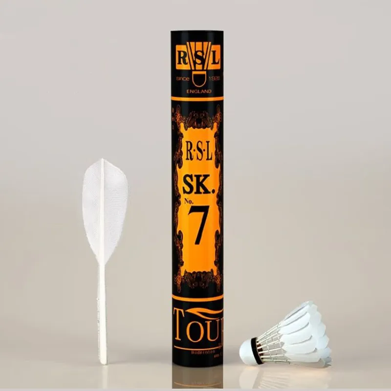 RSL SK.Size 7 Duck Feather Shuttlecock 12 Pack CiGu Duck Feather Small Board Duck Feather Training Shuttlecocks-2
