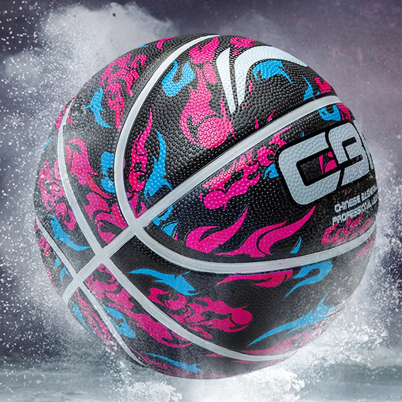 LiNing Rubber Basketball Black Blue Red Size 7 Training Competition-1