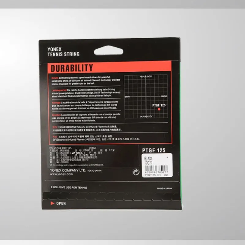 YONEX Tennis Racket Strings Polyester 12m Black-3