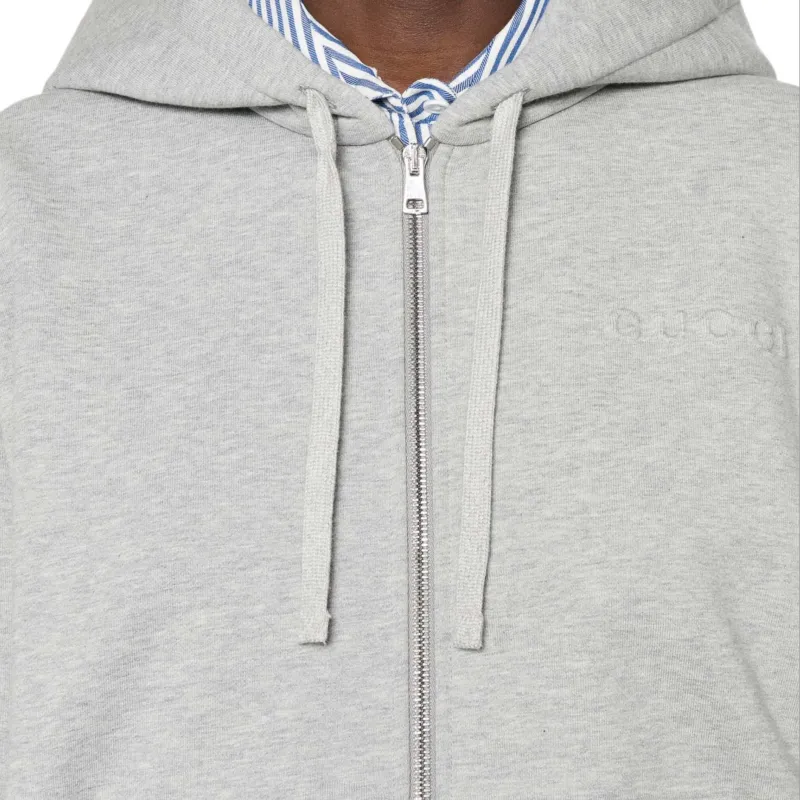 GUCCI Logo-embossed Cotton Hoodie-4