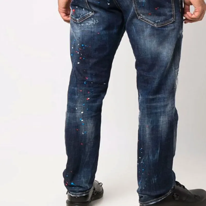 DSQUARED 2 Distressed Effect Straight Leg Jeans-6