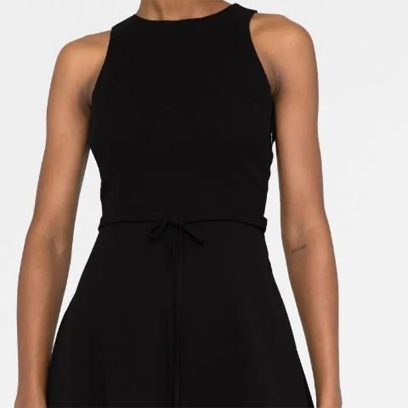 SAINT LAURENT Open Back Crewneck Mini Dress-4