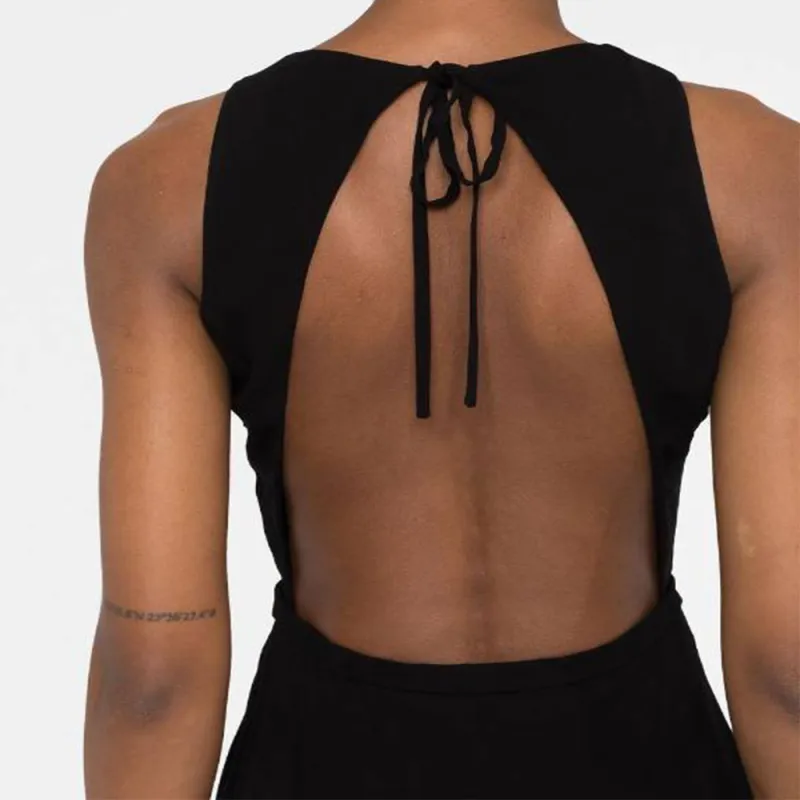 SAINT LAURENT Open Back Crewneck Mini Dress-5