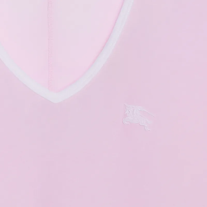 Burberry Women's Embroidered Monogram Ekd V Neck T shirt Pink/White-2