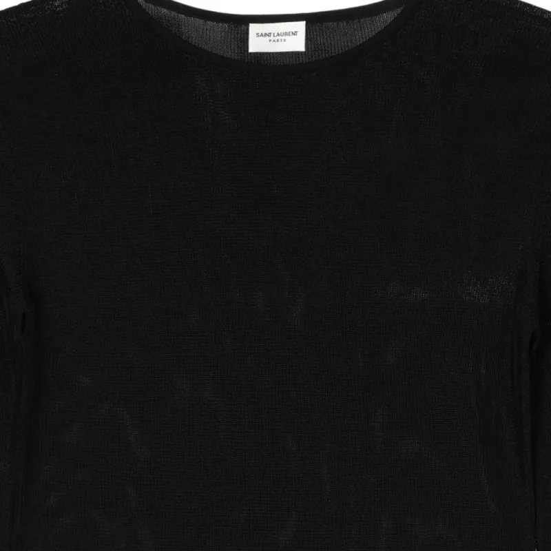 SAINT LAURENT Round neck Fine knit Top-4