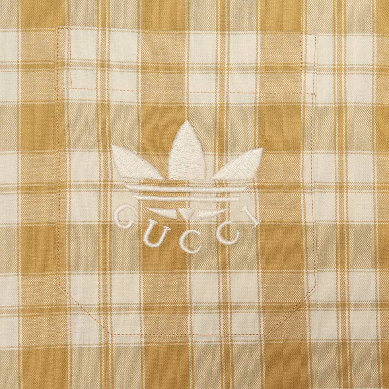 GUCCI X Adidas Check Cotton Shirt-3